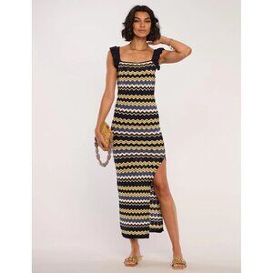 NWOT HEARTLOOM Bennet Chevron Wave Cotton Crochet Knit Maxi Tank Dress, Size S